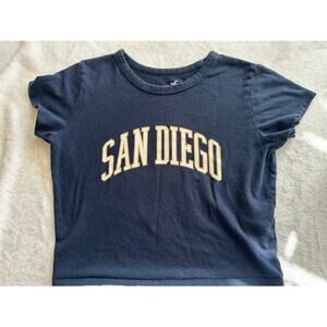 Hollister San Diego Graphic Tee XS Navy Short Sleeve